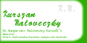 kurszan maloveczky business card